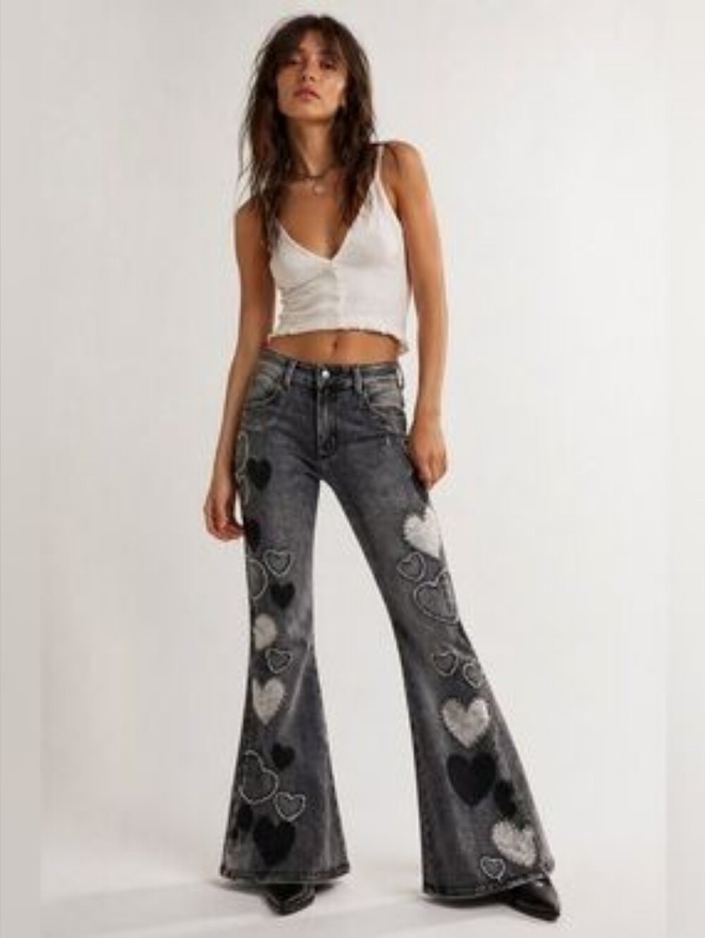RARE! Oli Hali Jeans Grommet Hearts L